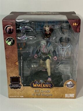 🧝 MCFARLANE TOYS BLIZZARD WORLD OF WARCRAFT ELF DRUID & ELF ROGUE 6" FIGURE 🧝